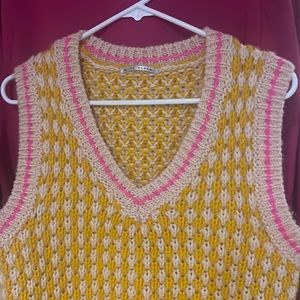 Dr Bloom Limited Edition pink and yellow chunky sweater vest